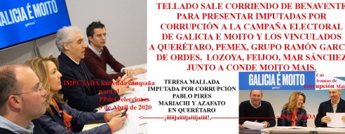 Feijóo y Mar Sánchez Sierra usan cargos del PP Imputadas por corrupción para complementar la campaña electoral a la Xunta de Galicia como ejemplo de gestión pública.