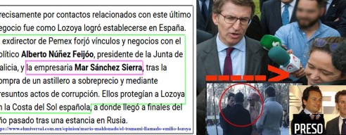 El socio de Feijóo y Lozoya en Pemex-Barreras, Peña Nieto aparece en Madrid con una modelo mexicana viviendo a cuerpo de rey bajo la total impunidad disfrutando de los recursos de la corrupción.